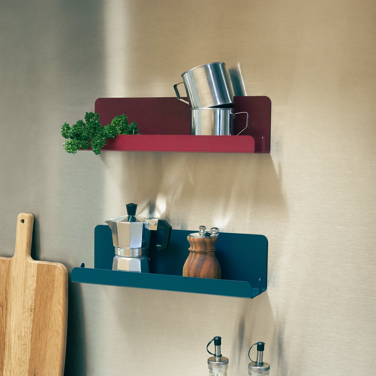 étagère de cuisine collée au mur sans perçage en aluminium coloré Bild