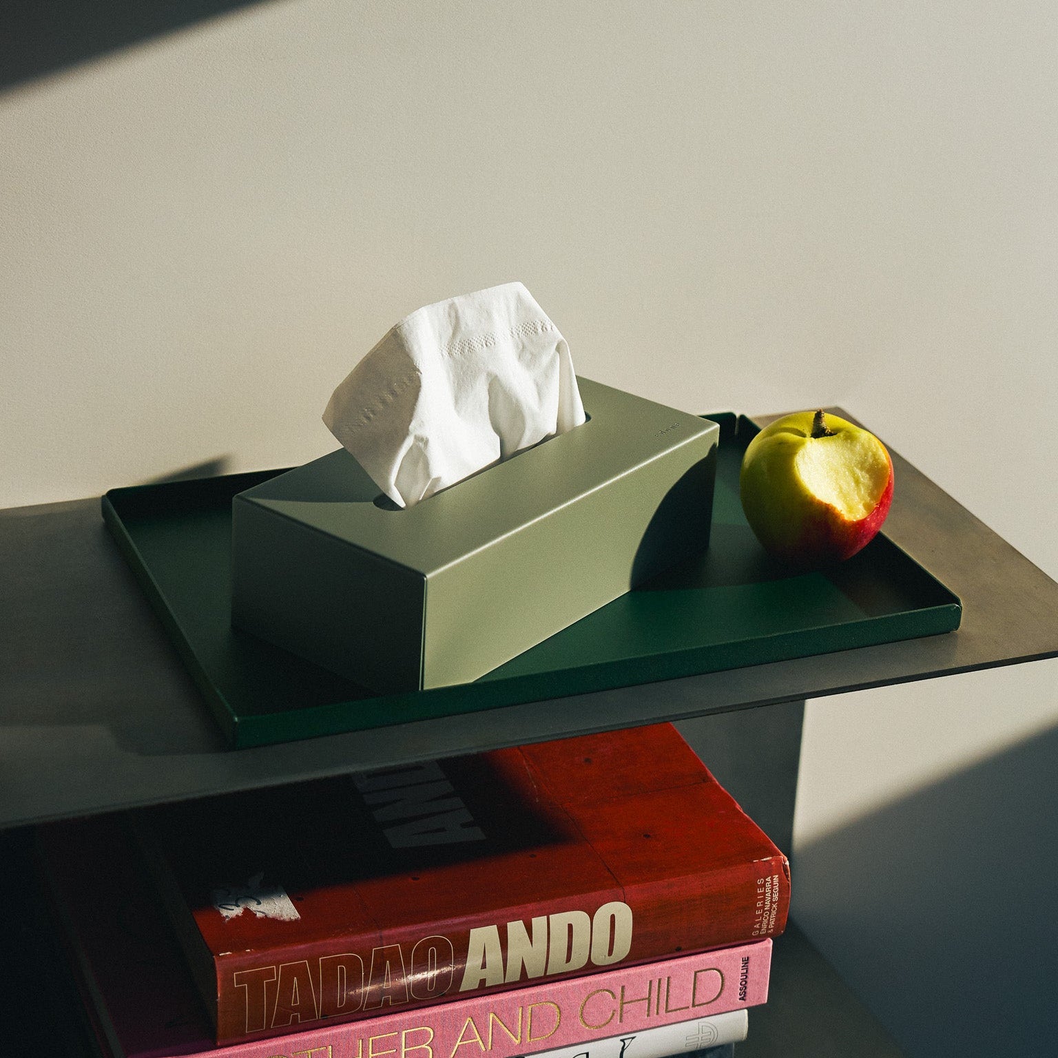 boîte à mouchoirs en aluminium couleur vert de gris design et pratique Image
