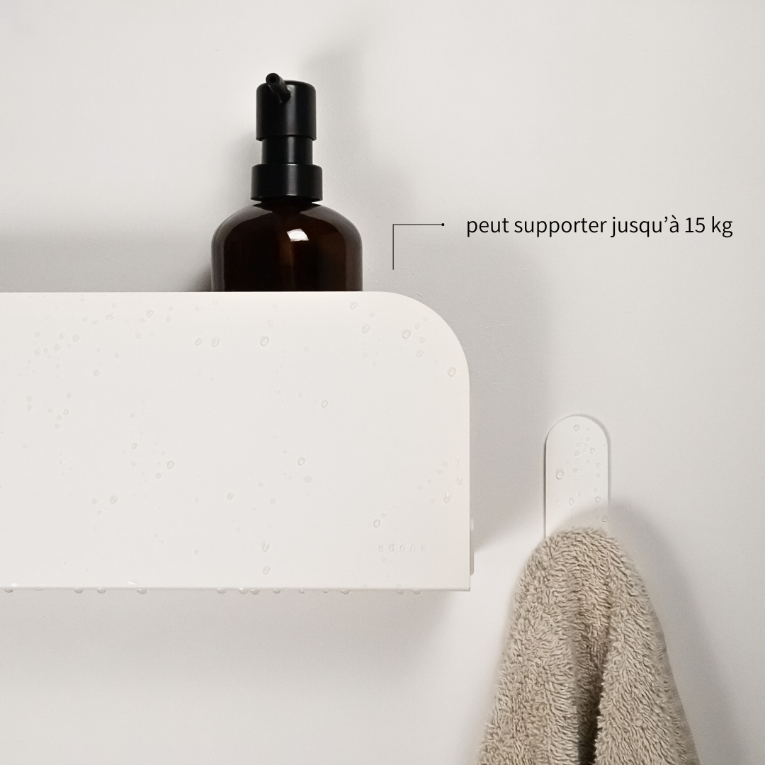 Étagère de douche design et  fixable au mur sans perçage